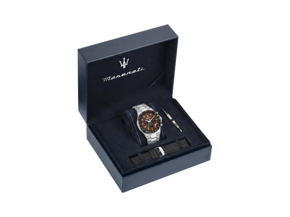 Maserati Sfida Quartz Uhr, Braun, 41 mm, Mineral Glas, R8873640026
