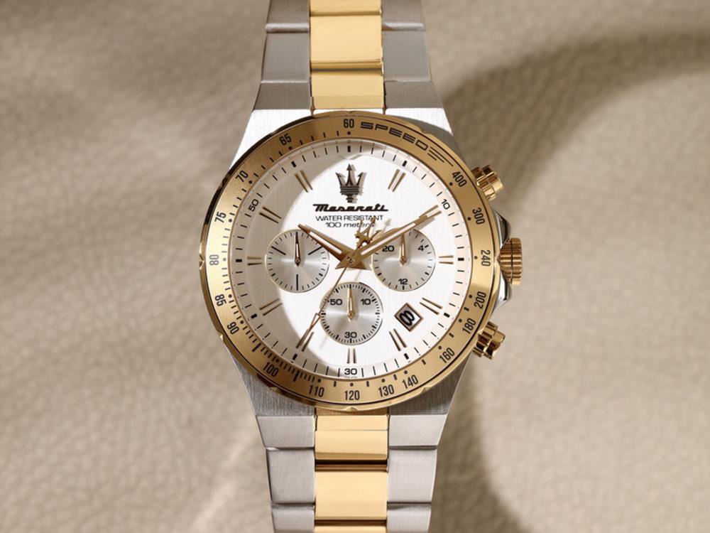 Maserati Sfida Quartz Uhr, Silber, 43 mm, Mineral Glas, R8873640028