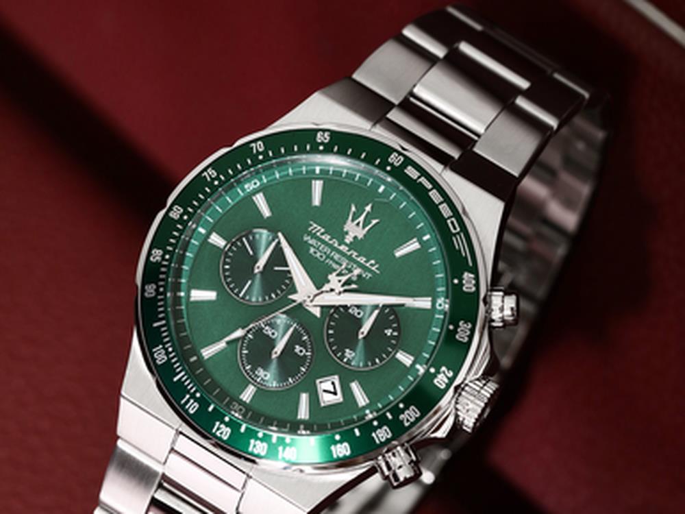 Maserati Sfida Quartz Uhr, Grün, 41 mm, Mineral Glas, R8873640030