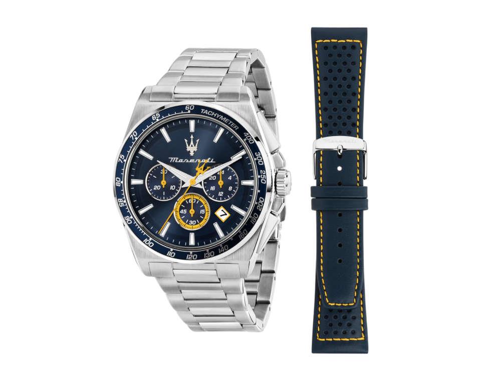 Maserati Velocitá Quartz Uhr, Blau, 43 mm, R8873652001
