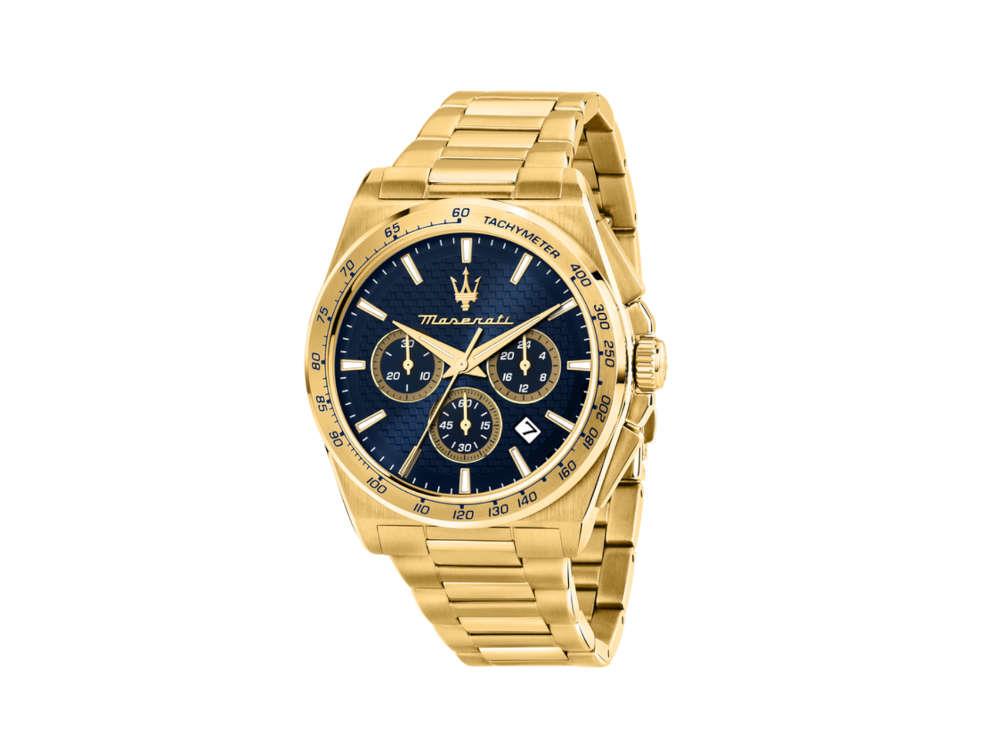 Maserati Velocitá Quartz Uhr, PVD Gold, Blau, 43 mm, R8873652002