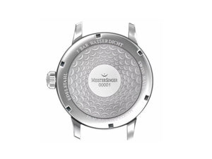 Meistersinger N1 Automatik Uhr, Handaufzug, Weiss, 43 mm, Lederband, AM3301G