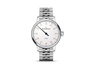 Meistersinger N1 Automatik Uhr, Handaufzug, Weiss, 43 mm, AM3301G-MGB20