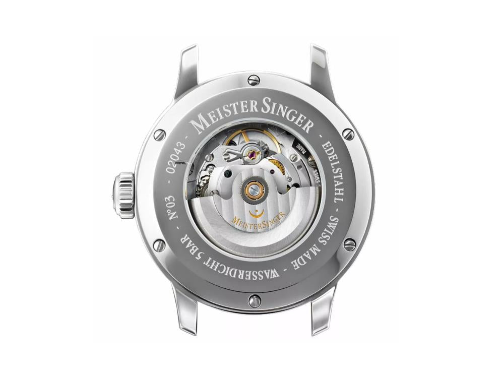 Meistersinger N3 Automatik Uhr, SW 200, 43 mm, Weiss, 38Stunde, AM901G
