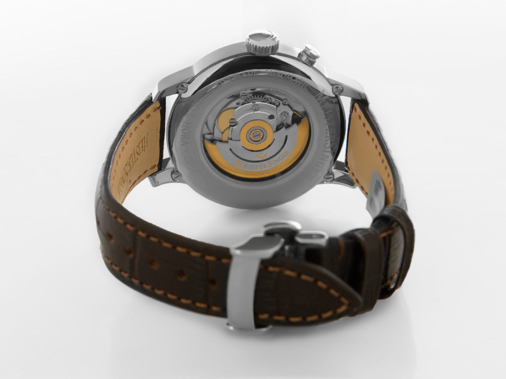 Meistersinger Bell Hora Automatik Uhr, SW 200, Beige, 43 mm, BHO913-SG02