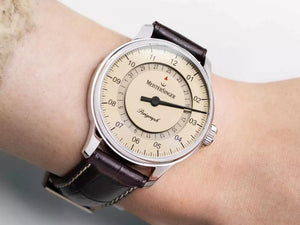 Meistersinger Perigraph Automatik Uhr, SW 300, 38 mm, Beige, BM1103
