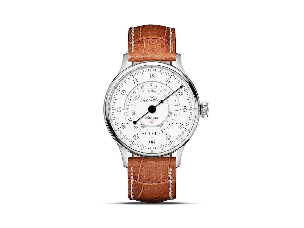 Meistersinger Pangaea Day Date Automatik Uhr, 40 mm, Weiss, PDD365901-SG03W
