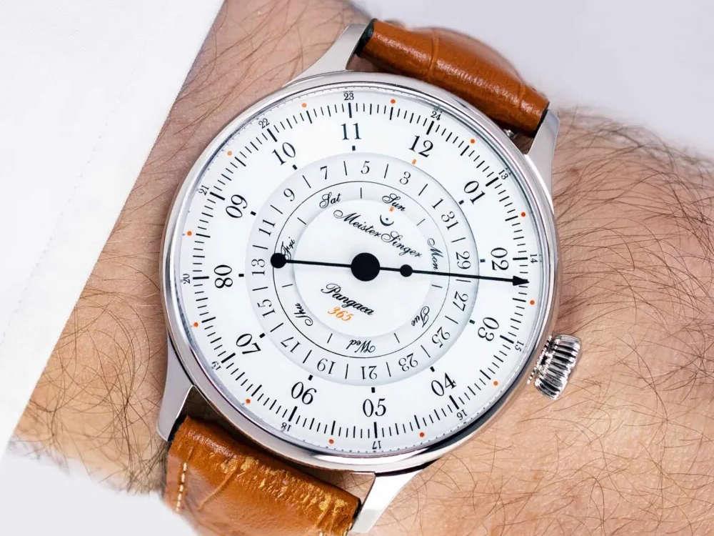 Meistersinger Pangaea Day Date Automatik Uhr, 40 mm, Weiss, PDD365901-SG03W