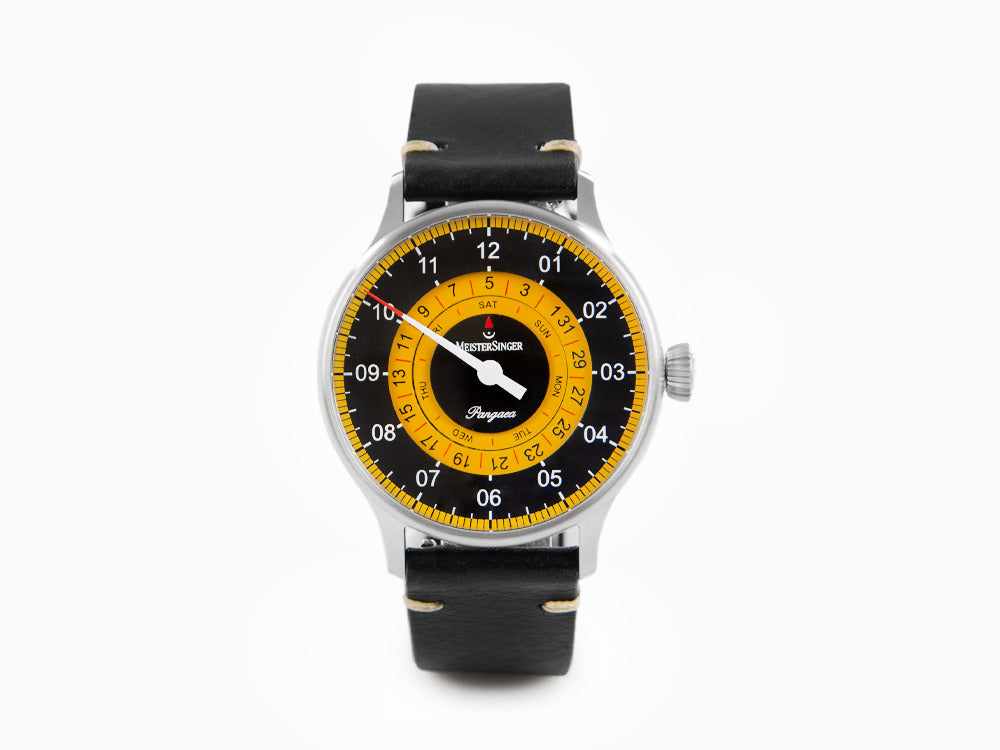 Meistersinger Pangaea Day Date Automatik Uhr, 40 mm, Gelb, S-PDD9Z25
