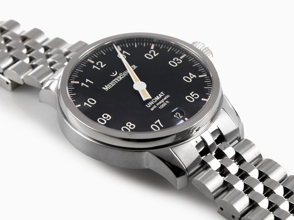 Meistersinger Unomat Automatik Uhr, SW-400, 43 mm, Schwarz, UN902