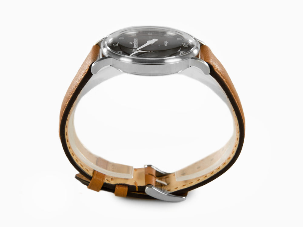 Meistersinger Vintago Automatik Uhr, SW 200-1, 38 mm, Schwarz, Lederband, VT902