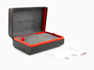 Meistersinger Vintago Automatik Uhr, SW 200-1, 38 mm, Schwarz, Lederband, VT902