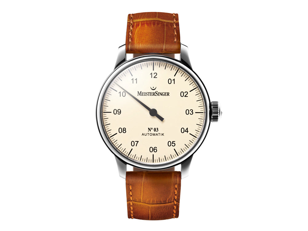 Meistersinger N3 Automatik Uhr, ETA 2824-2, 43mm. Lederband, AM903-SG03