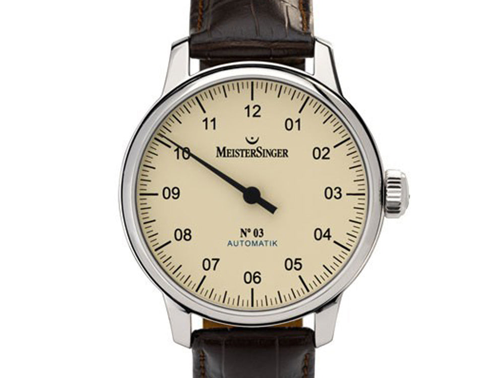 Meistersinger N3 Automatik Uhr, ETA 2824-2, 43mm. Lederband, AM903-SG02