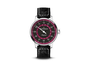 Meistersinger Perigraph Automatik Uhr, 43 mm, Schwarz, Rot, AM1002R