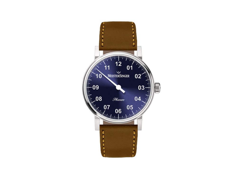 Meistersinger Phanero Uhr, Handaufzug, SW 210, Blau sunburst, 35mm, PH308-SCF13