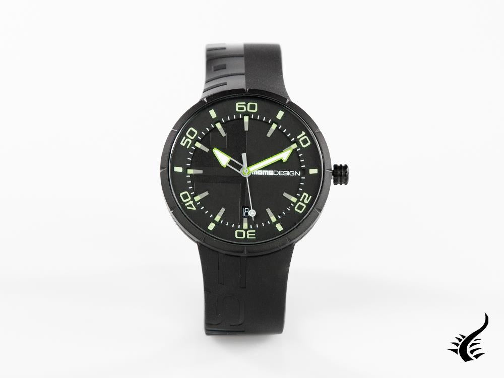 Momo Design Jet Black 3H Quartz Uhr, Edelstahl 316L, PVD, Schwarz, MD2298BK-31
