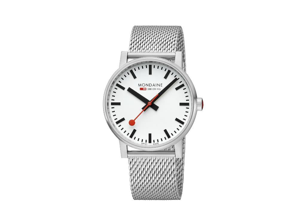 Mondaine SBB Evo Quartz Uhr, Weiss, 43 mm MSE.43110.SJ