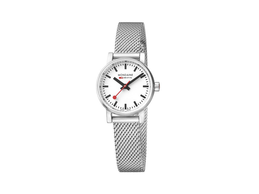 Mondaine SBB Evo2 Petite Quartz Uhr, Weiss, 26mm, MSE.26110.SM