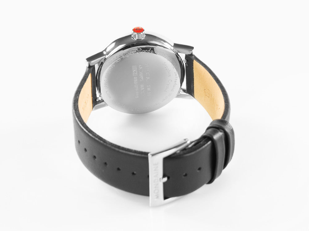 Mondaine SBB Evo2 Quartz Uhr, Weiss, 35 mm, Lederband, MSE.35110.LB