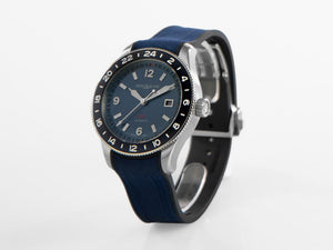 Montblanc 1858 GMT Automatik Uhr, Edelstah, Blau, 42 mm, 129617