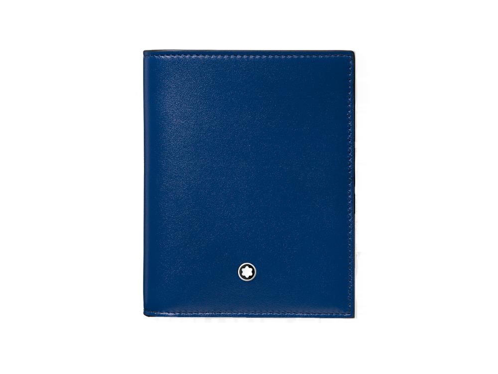 Montblanc Meisterstück Compact Brieftasche, Blau, Leder, 6 Karten, 129678
