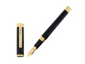 Montegrappa Zero Füllfederhalter, Schwarzes Edelharz, Gelbgold, ISZEI-IY - Nib EF