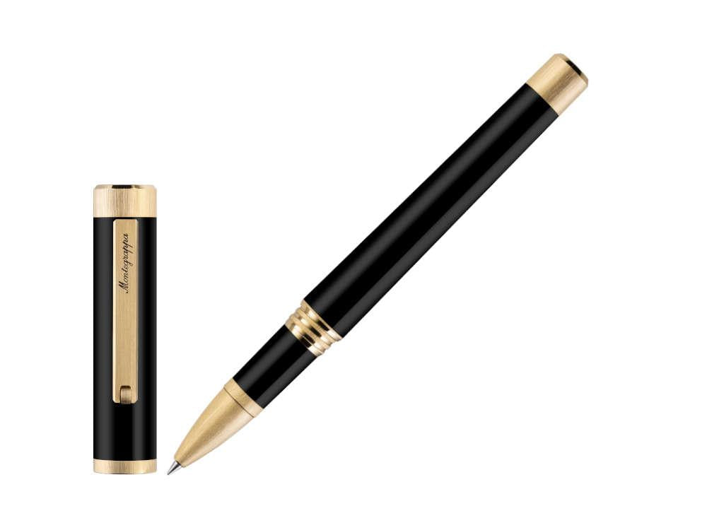 Montegrappa Zero Roller, Schwarzes Edelharz, Gelbgold, ISZETRBY