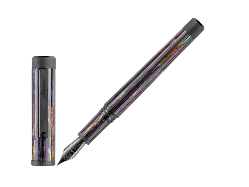 Montegrappa Zero Zodiac Aquarius Füllfederhalter, Stahl, ISZEZ-IC-V1