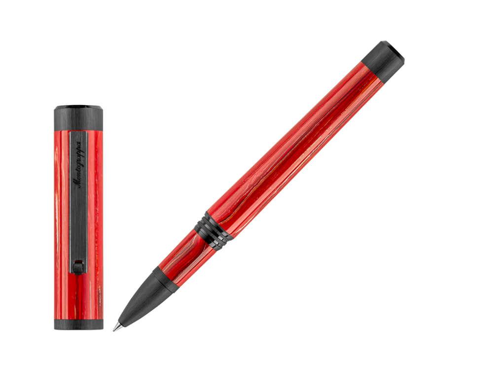 Montegrappa Zero Zodiac Aries Roller, Rot, Edelstahl mit PVD, ISZEZRIC-R3