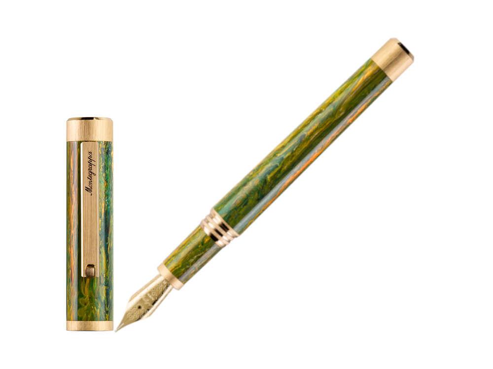 Montegrappa Zero Zodiac Gemini Füllfederhalter, Edelstahl, ISZEZ-IY-G7