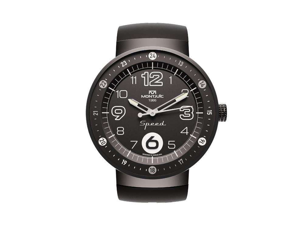 Montjuic Elegance Quartz Uhr, Edelstahl 316L , Schwarz, 43 mm, MJ1.0103.B