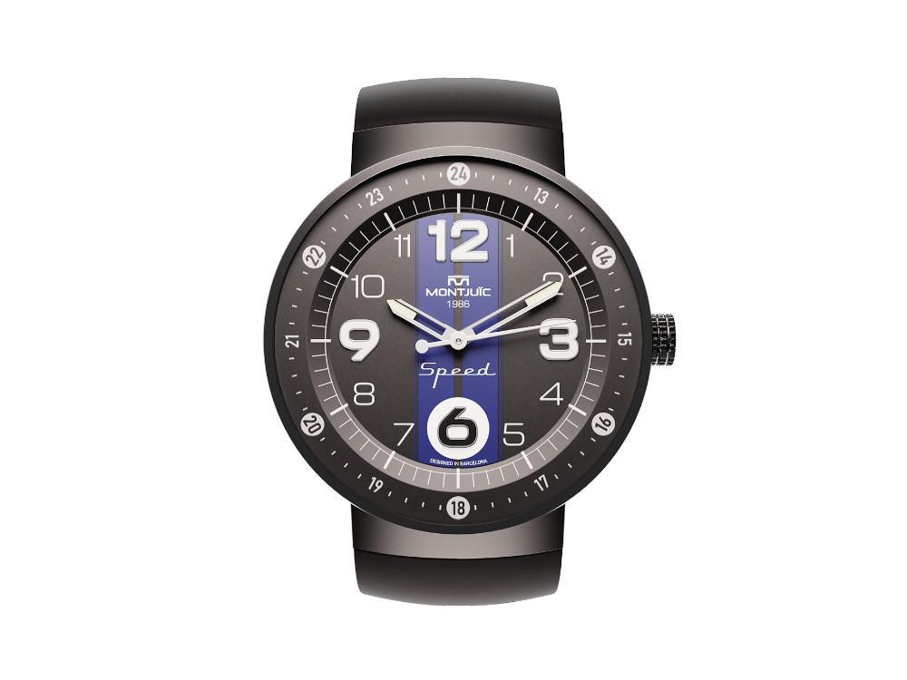 Montjuic Sport Quartz Uhr, Edelstahl 316L , Schwarz, 43 mm, MJ1.0703.B