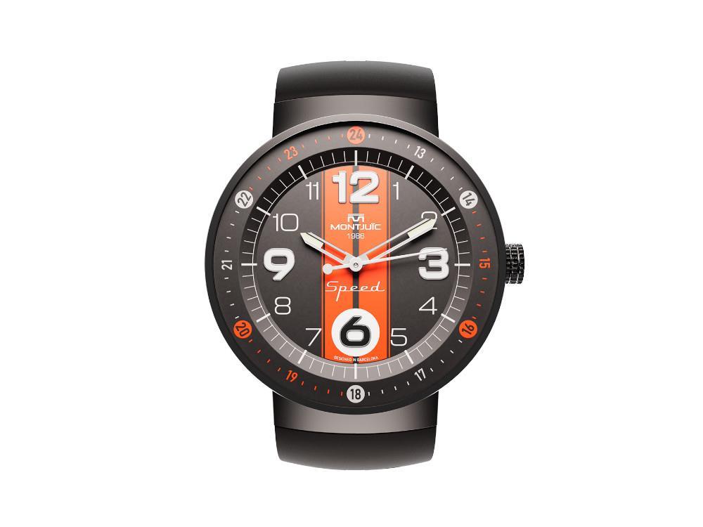 Montjuic Sport Quartz Uhr, Edelstahl 316L , Schwarz, 43 mm, MJ1.0801.B
