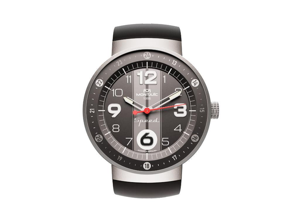 Montjuic Sport Quartz Uhr, Edelstahl 316L , Schwarz, 43 mm, MJ1.0903.S