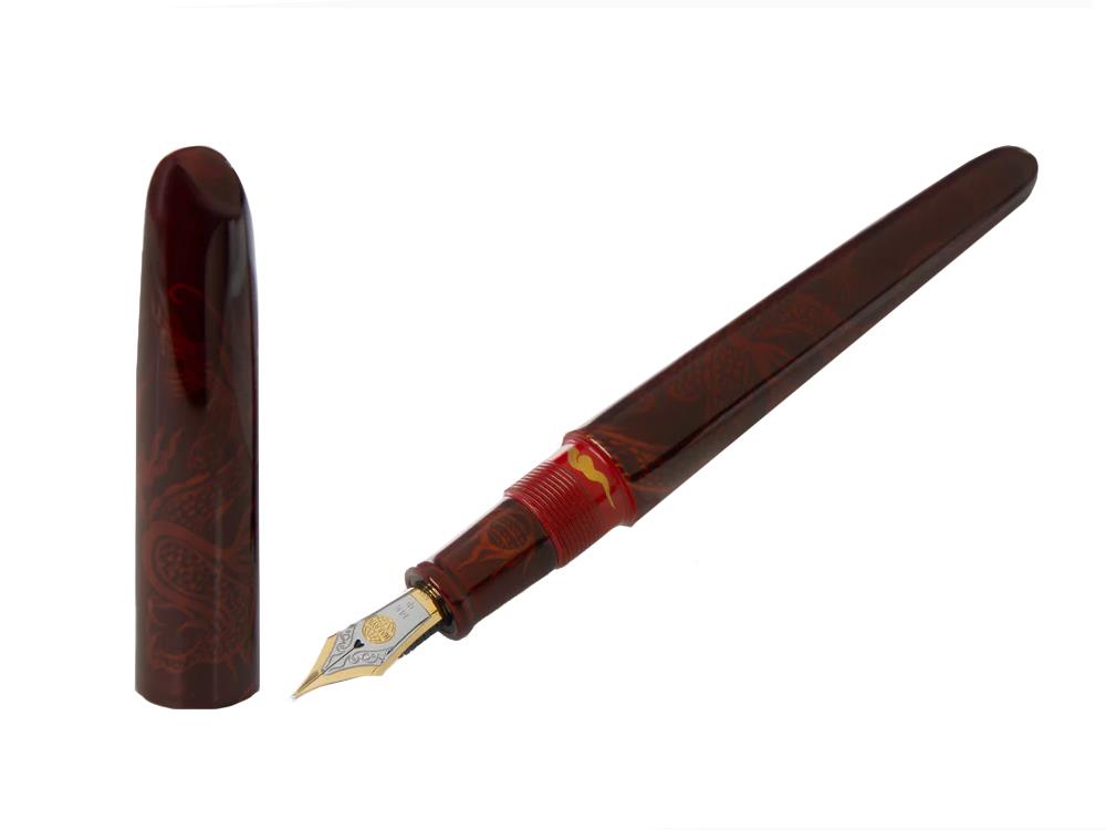 Nakaya Makie Füllfederhalter, Aka-Tamenuri, Portable, Ebonite
