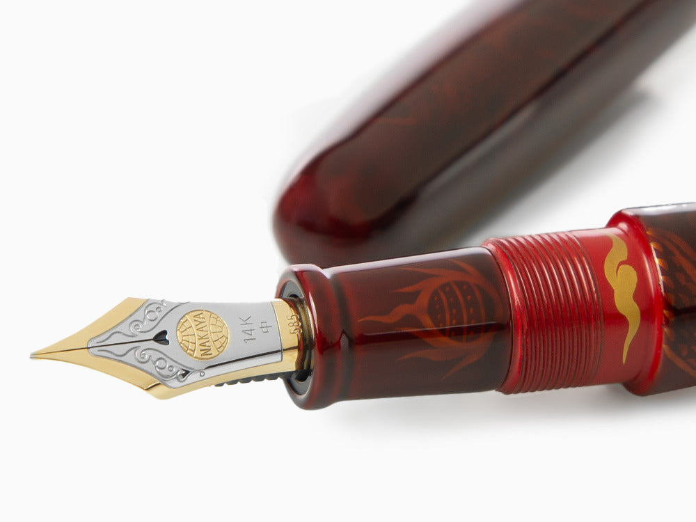 Nakaya Makie Füllfederhalter, Aka-Tamenuri, Portable, Ebonite