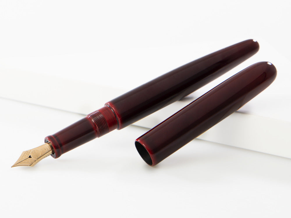 Nakaya Cigar Füllfederhalter Long Aka-Tamenuri, Ebonite, Urushi Lack
