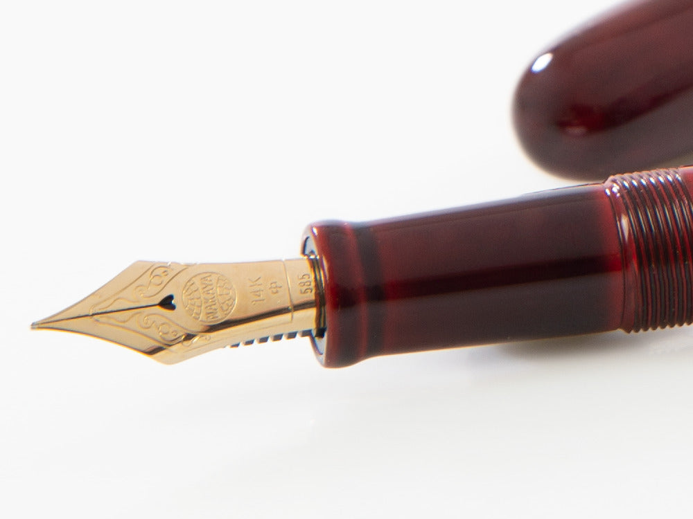 Nakaya Cigar Füllfederhalter Long Aka-Tamenuri, Ebonite, Urushi Lack