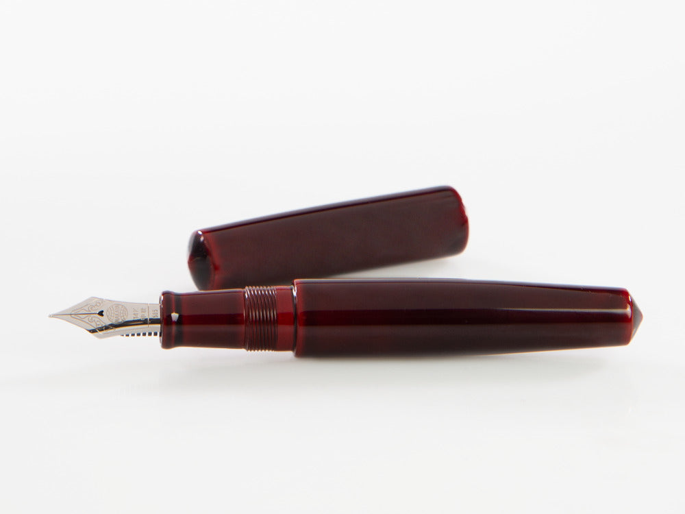 Nakaya Cigar Füllfederhalter Piccolo, Aka-Tamenuri, Ebonite, 14K Rhodium