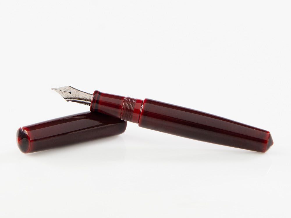 Nakaya Cigar Füllfederhalter Piccolo, Aka-Tamenuri, Ebonite, 14K Rhodium