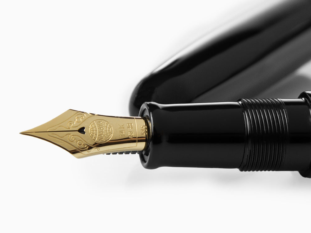 Nakaya Cigar Kuro-Roiro Portable Black Füllfederhalter, Schwar