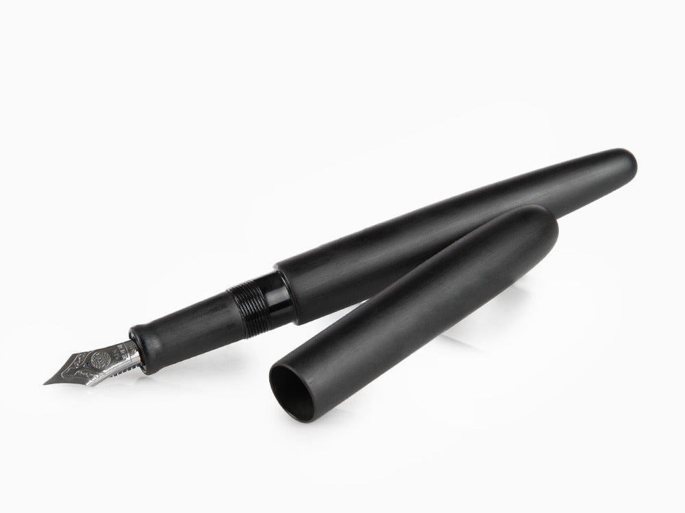 Nakaya Cigar Füllfederhalter Long, Black Hairline, Ebonite, Ruthenium