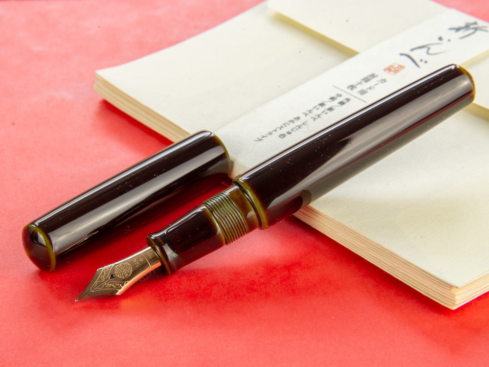 Nakaya Cigar Füller Piccolo, Heki-Tamenuri, Naturkautschuk, Elastic nib