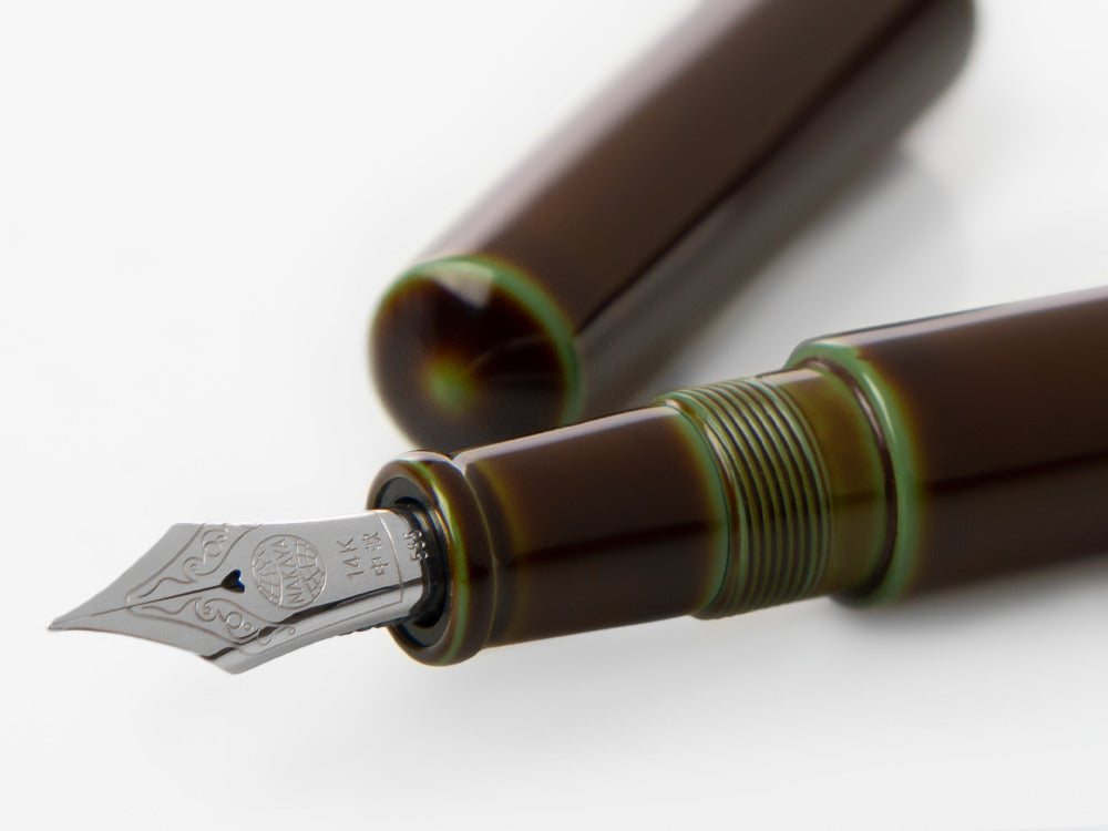 Nakaya Cigar Füllfederhalter Piccolo, Heki-Tamenuri, 14K Gold - Rhodium