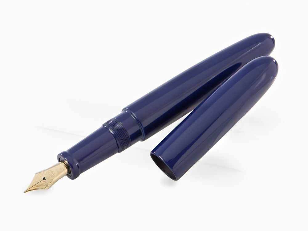 Nakaya D-17mm Cigar Füllfederhalter Portable, Kikyo, Ebonite, 14k Gold