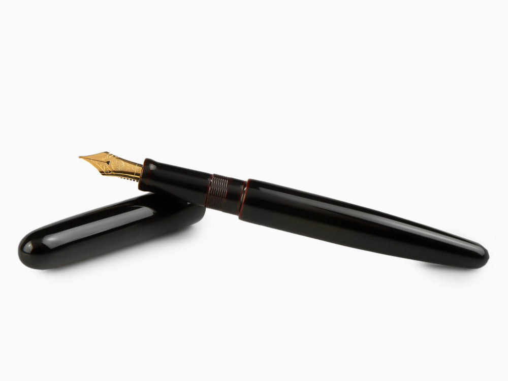 Nakaya Cigar Long, Kuro-Tamenuri Füllfederhalter, Ebonite, Urushi Lack