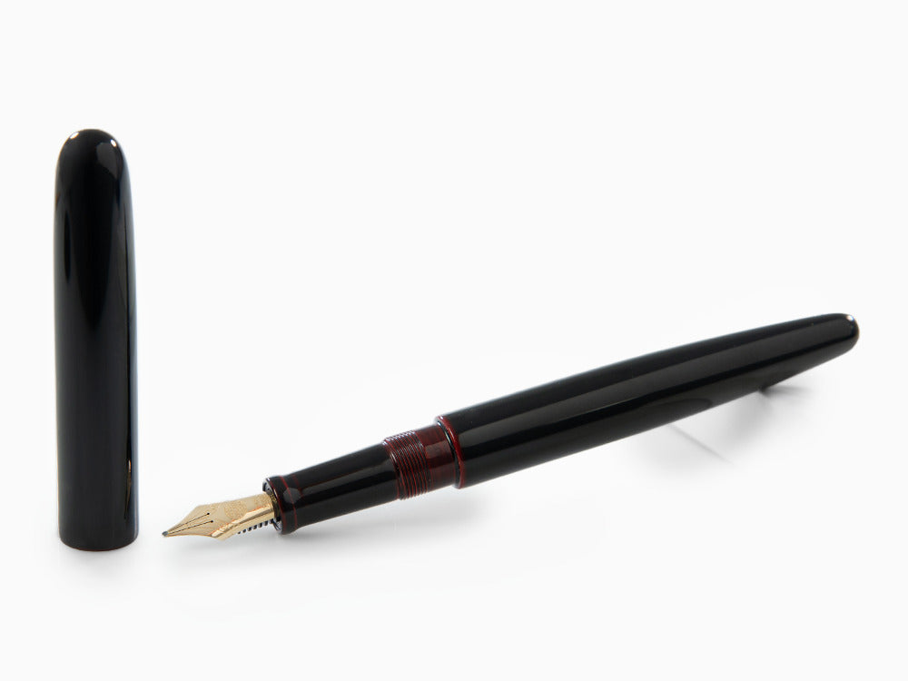 Nakaya Cigar Füllfederhalter Long, Kuro-Tamenuri, Ebonite, Music
