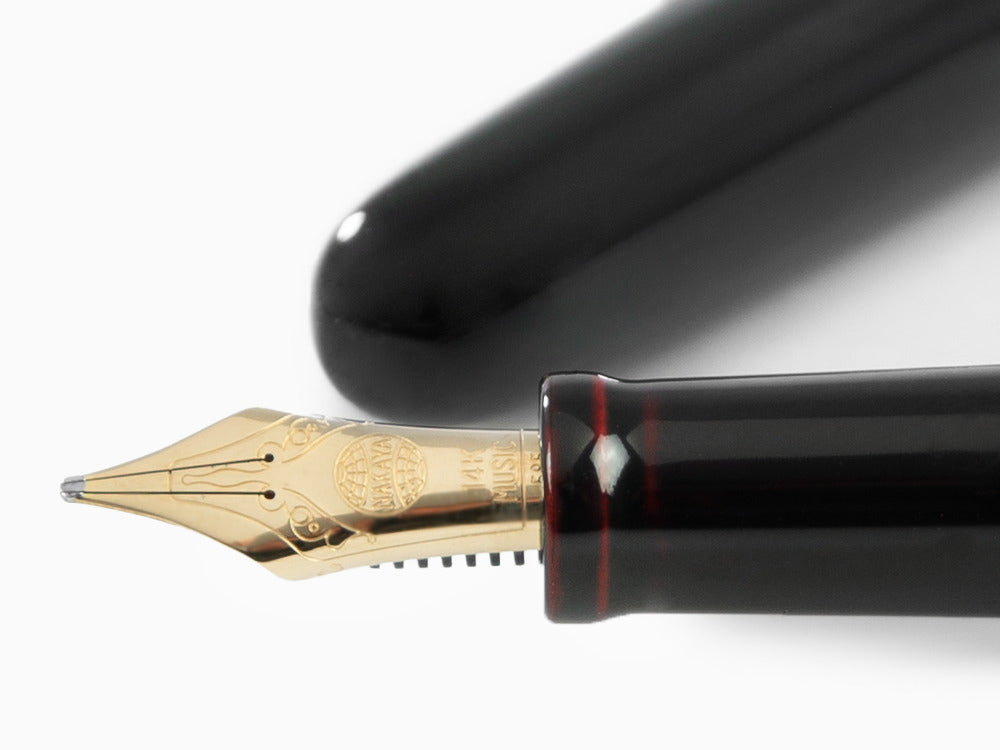Nakaya Cigar Füllfederhalter Long, Kuro-Tamenuri, Ebonite, Music