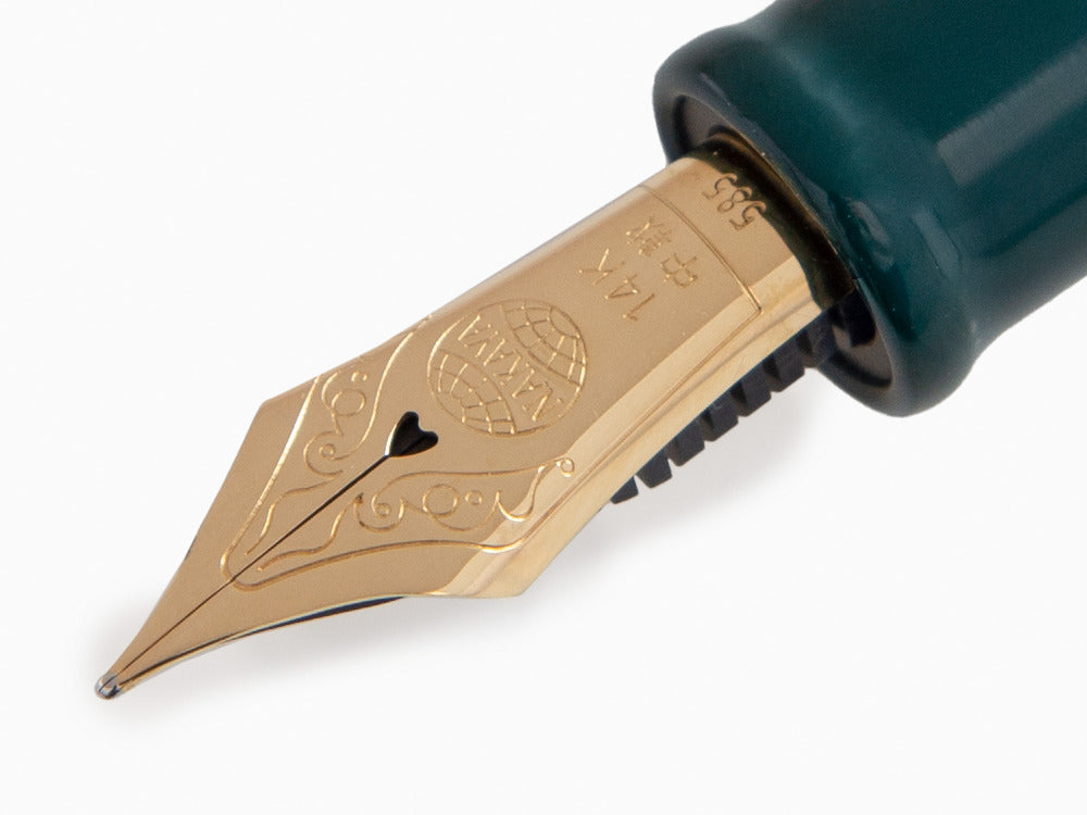 Nakaya Cigar Füllfederhalter Piccolo, Midori, Ebonite, Ebonite, 14k Gold